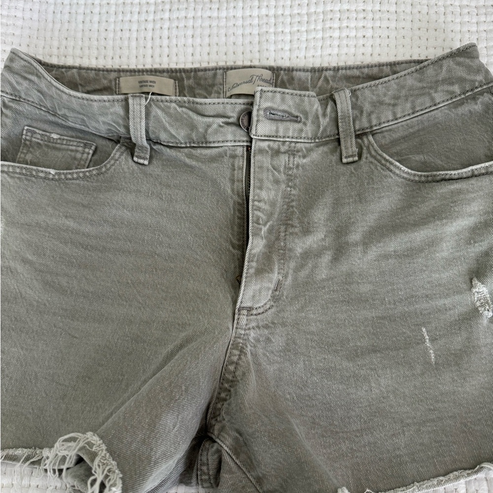 Gray Denim Cutoff Shorts